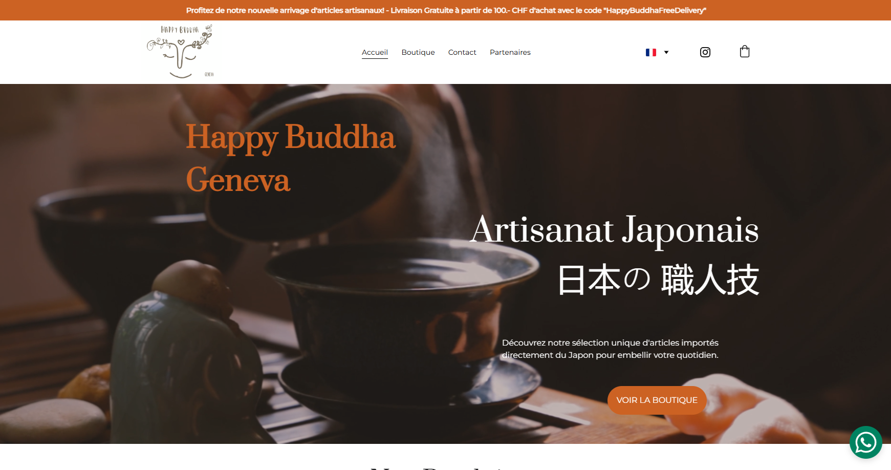 Boutique e-commerce Happy Buddha par eA-Zy IT - développement web et WooCommerce